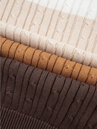 Women's Colorblock Cable Knit Sweater - 100% Cotton