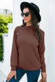 Decorative Button Long Sleeve Sweatshirt Trandify Deal