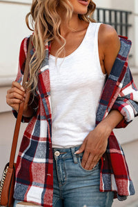 Plaid Button Up Hooded Shacket Trandify Deal