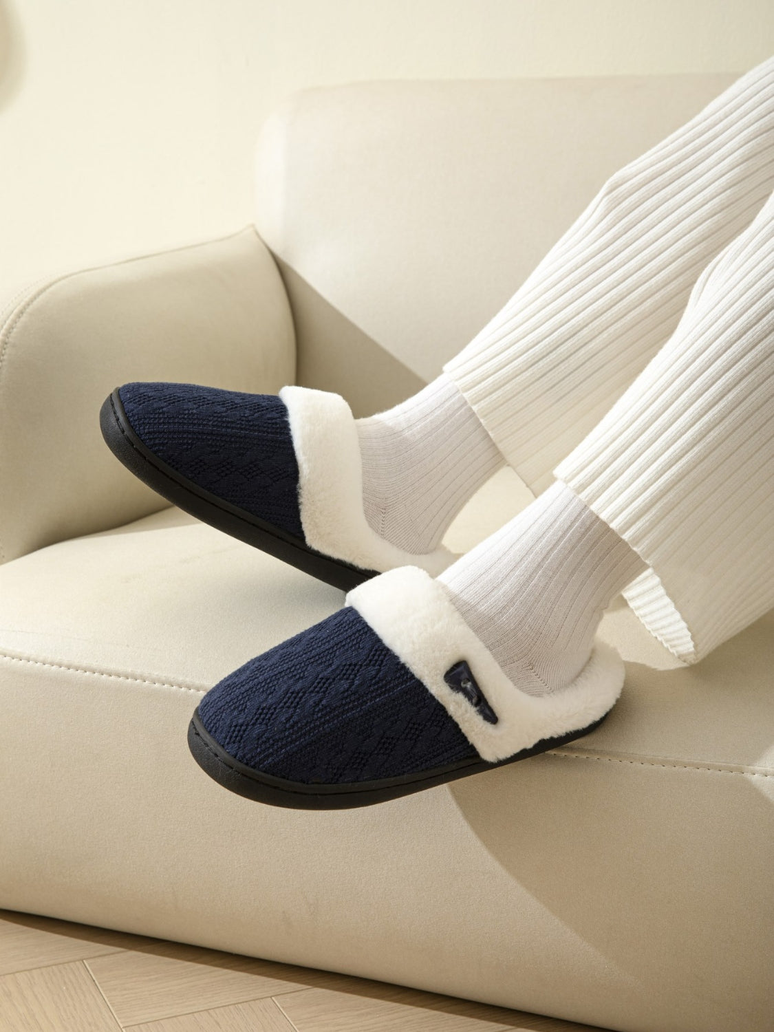 Horn Buckle Furry Texture Flat Slippers Trandify Deal