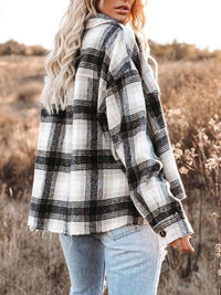 Trendy Women’s Pocketed Shacket in Plaid Design - TrandifyDeal