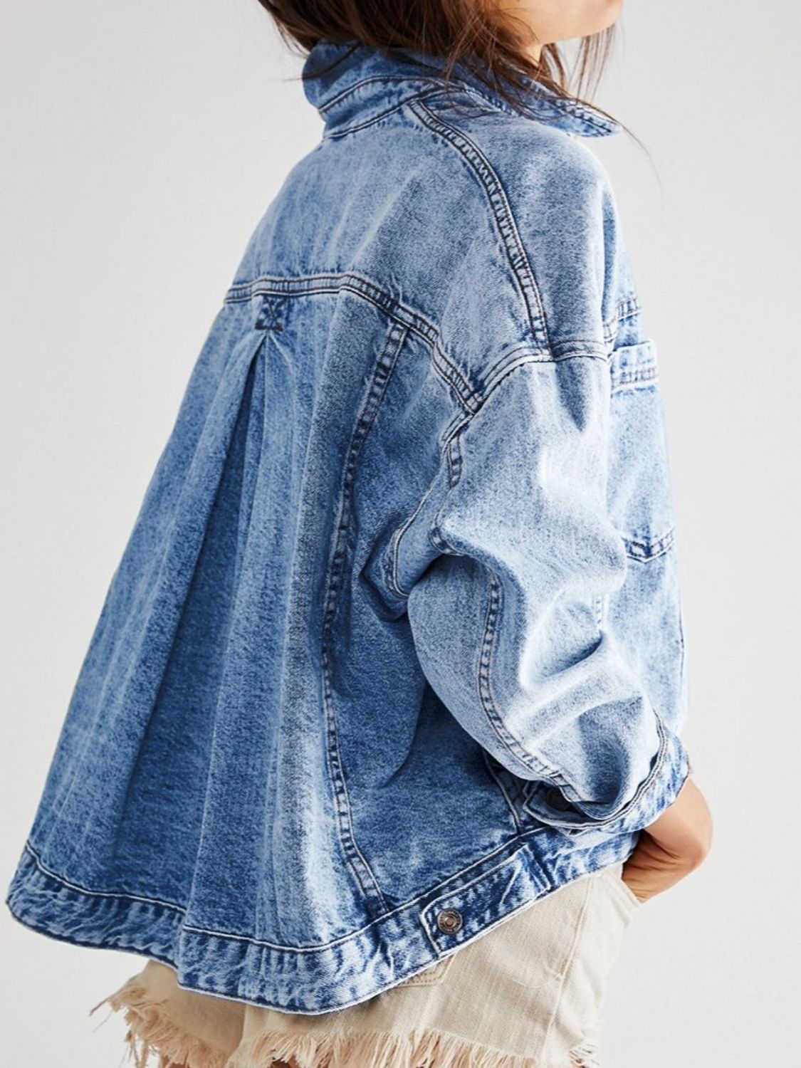 Pocketed Button Up Denim Jacket Trandify Deal
