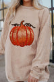 Sequin Pumpkin Round Neck Long Sleeve Sweatshirt Trandify Deal
