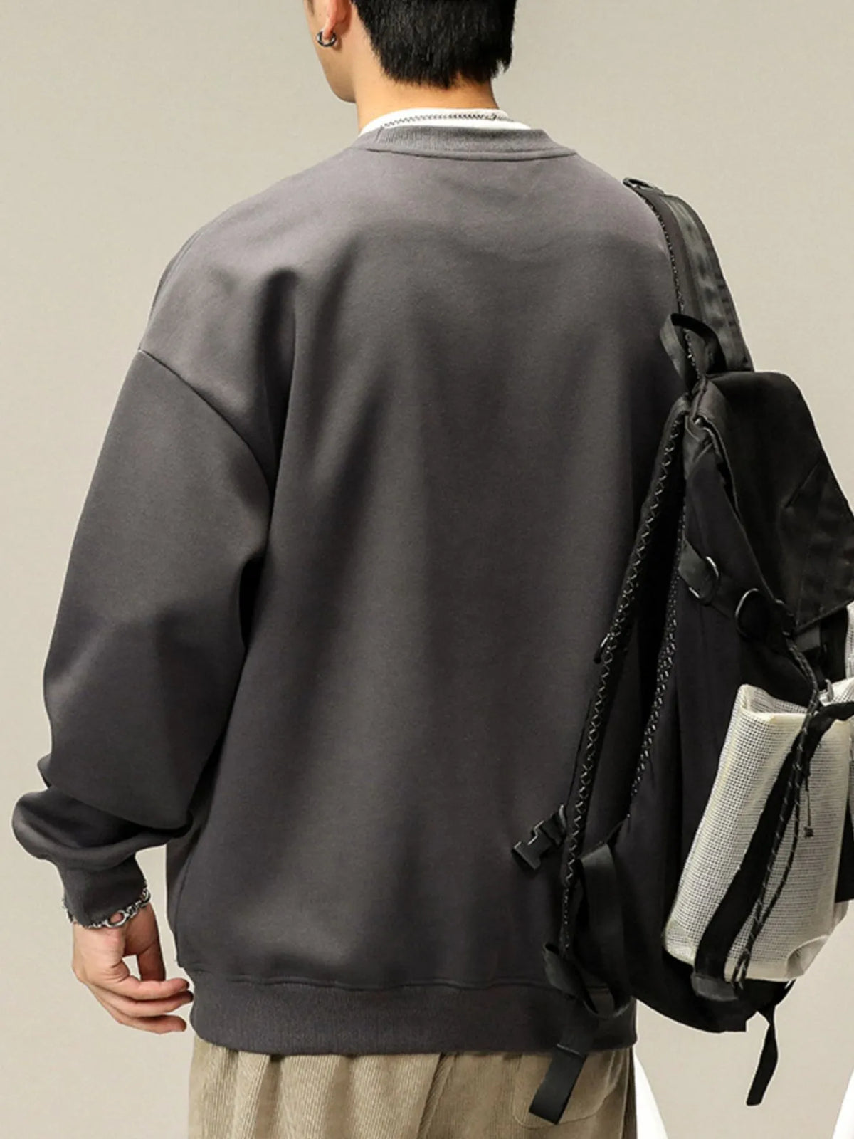 Soft Cotton-Blend Casual Sweatshirt for Men – Round Neck Comfort Wear