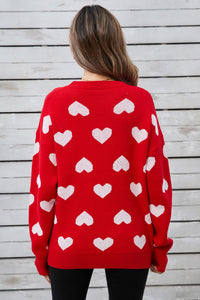 Angel Wings Heart Round Neck Long Sleeve Sweater Trandify Deal
