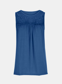 Lace Detail Round Neck Tank Trandify deal