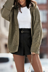 Cable-Knit Open Front Cardigan Trandify Deal