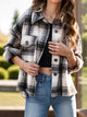 Pocketed Plaid Button-Down Shacket for Women - TrandifyDeal