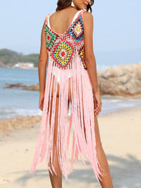 Fringe Spaghetti Strap Cover-Up Trandify deal
