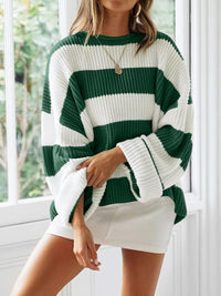 Round Neck Long Sleeve Sweater Trandify Deal