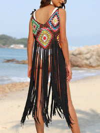 Fringe Spaghetti Strap Cover-Up Trandify deal