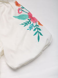 Summer Women’s Fashion – Smocked Square Neck Embroidered Blouse