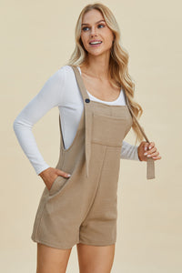 Double Take Full Size Texture Sleeveless Romper Trandify deal