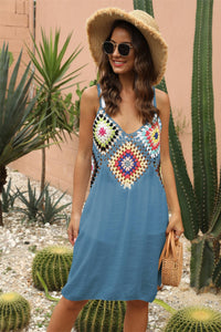Geometric V-Neck Spaghetti Strap Cover Up Dress Trandify deal