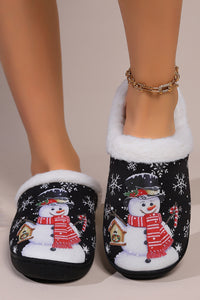 Snowman Round Toe Faux Fur Slippers Trandify Deal