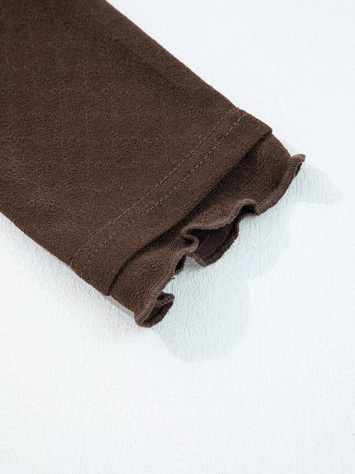 Y2K patchwork jacquard long sleeve top with lettuce trim for women, price on sale.