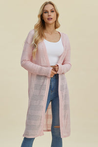 Double Take Full Size Open Front Longline Cardigan Trandify deal