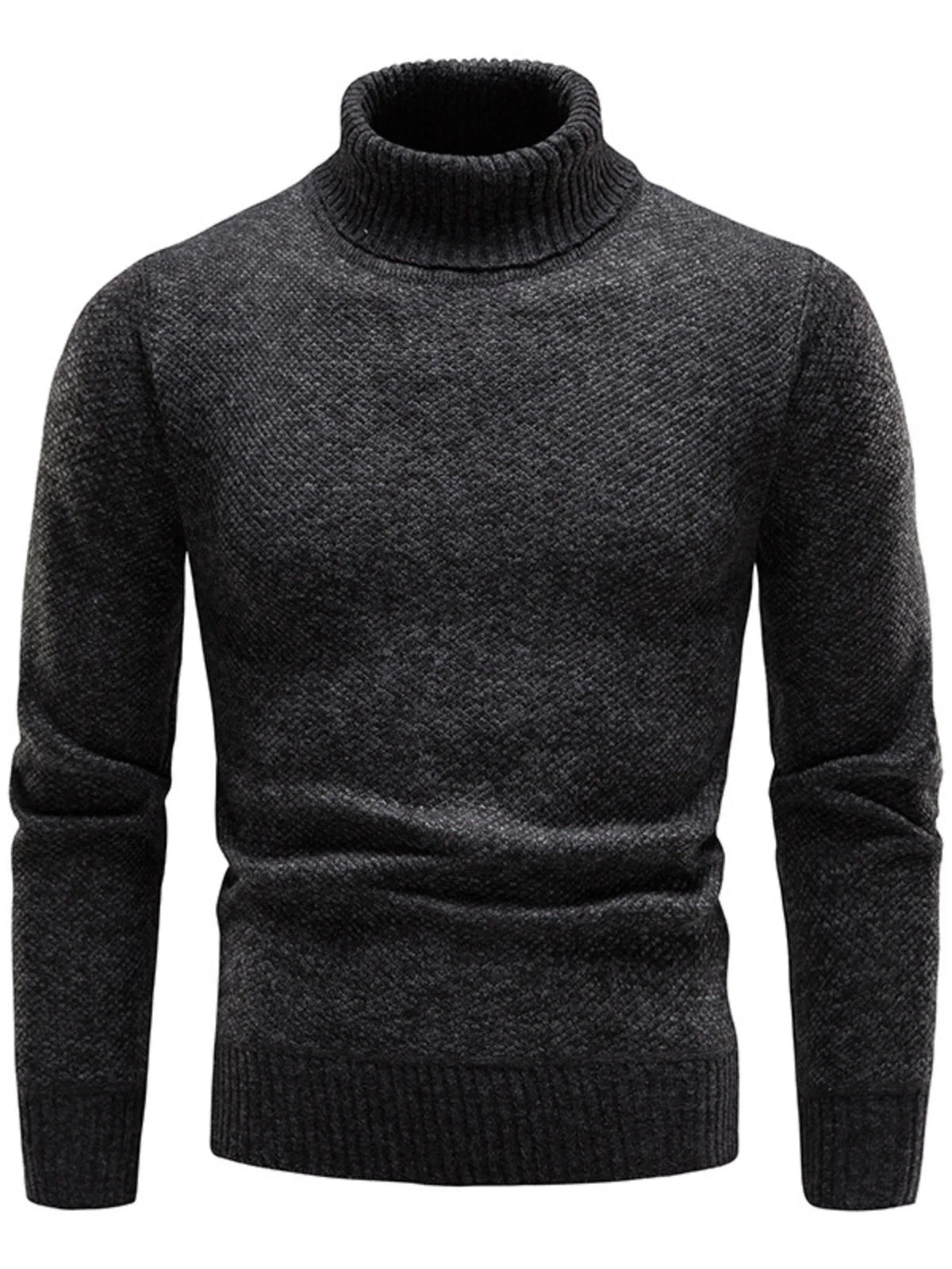 Men’s Plus Size Turtleneck Sweater – Slim Fit Winter Knit for Big & Tall