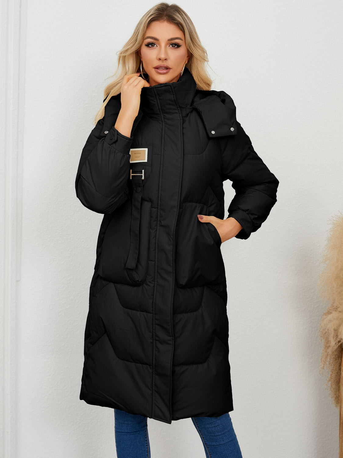 Long Sleeve Longline Hooded Winter Coat Trandify Deal