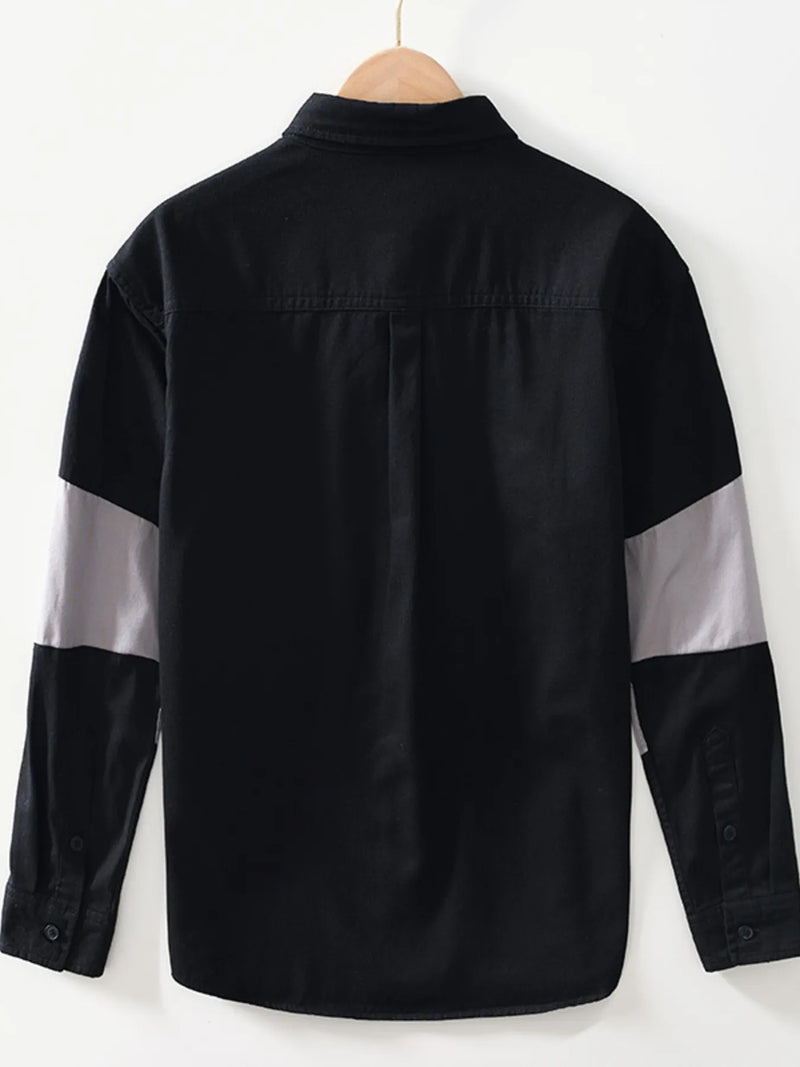 Men's Plus Size Color Block Button-Up Shirt – Trendy Casual Wear