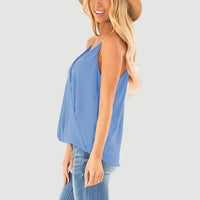 Full Size Surplice Spaghetti Strap Top Trandify deal