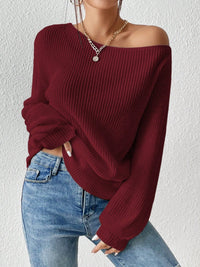 Honey Single Shoulder Long Sleeve Sweater Trandify Deal
