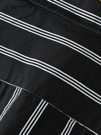 Men's Plus Size Classic Striped Short Sleeve Button-Up Shirt – Casual Slim Fit Summer Top for Big & Tall Men