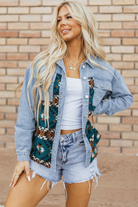 Pocketed Button Up Long Sleeve Denim Jacket Trandify Deal