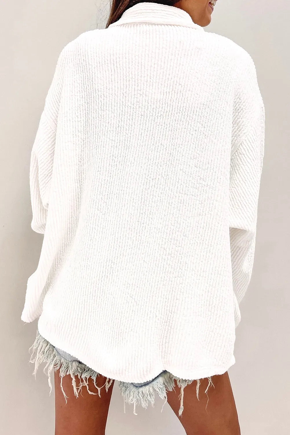 Button Up Long Sleeve Shacket Trandify Deal