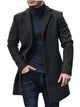 Men’s Plus Size Classic Long Sleeve Overcoat – Winter Wool Blend Coat