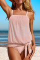 Square Neck Spaghetti Strap Tankini Set Trandify deal