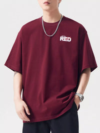 Mens oversized t-shirt in 100% cotton, plus size comfort fit model showing relaxed style