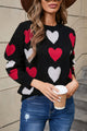 Angel Wings Heart Round Neck Long Sleeve Sweater Trandify Deal