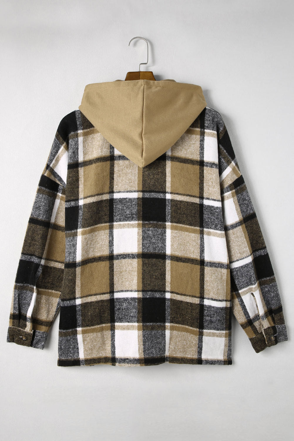 Plaid Button Up Hooded Shacket Trandify Deal