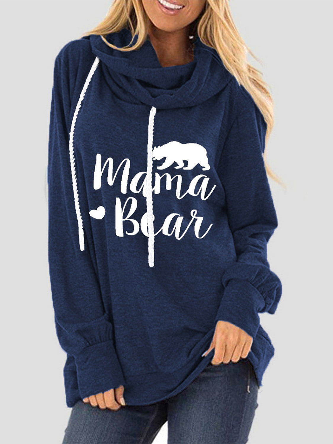 Drawstring Letter Graphic Long Sleeve Hoodie Trandify Deal