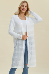 Double Take Full Size Open Front Longline Cardigan Trandify deal