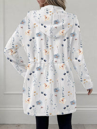 Women's lightweight zip up hoodie jacket in White with front pockets.