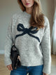 Bow Round Neck Long Sleeve Sweater Trandify Deal