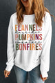 Letter Graphic Round Neck Long Sleeve Sweatshirt Trandify Deal