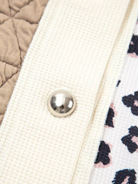 Leopard Print Quilted Jacket for Women - Cozy Waffle Textured