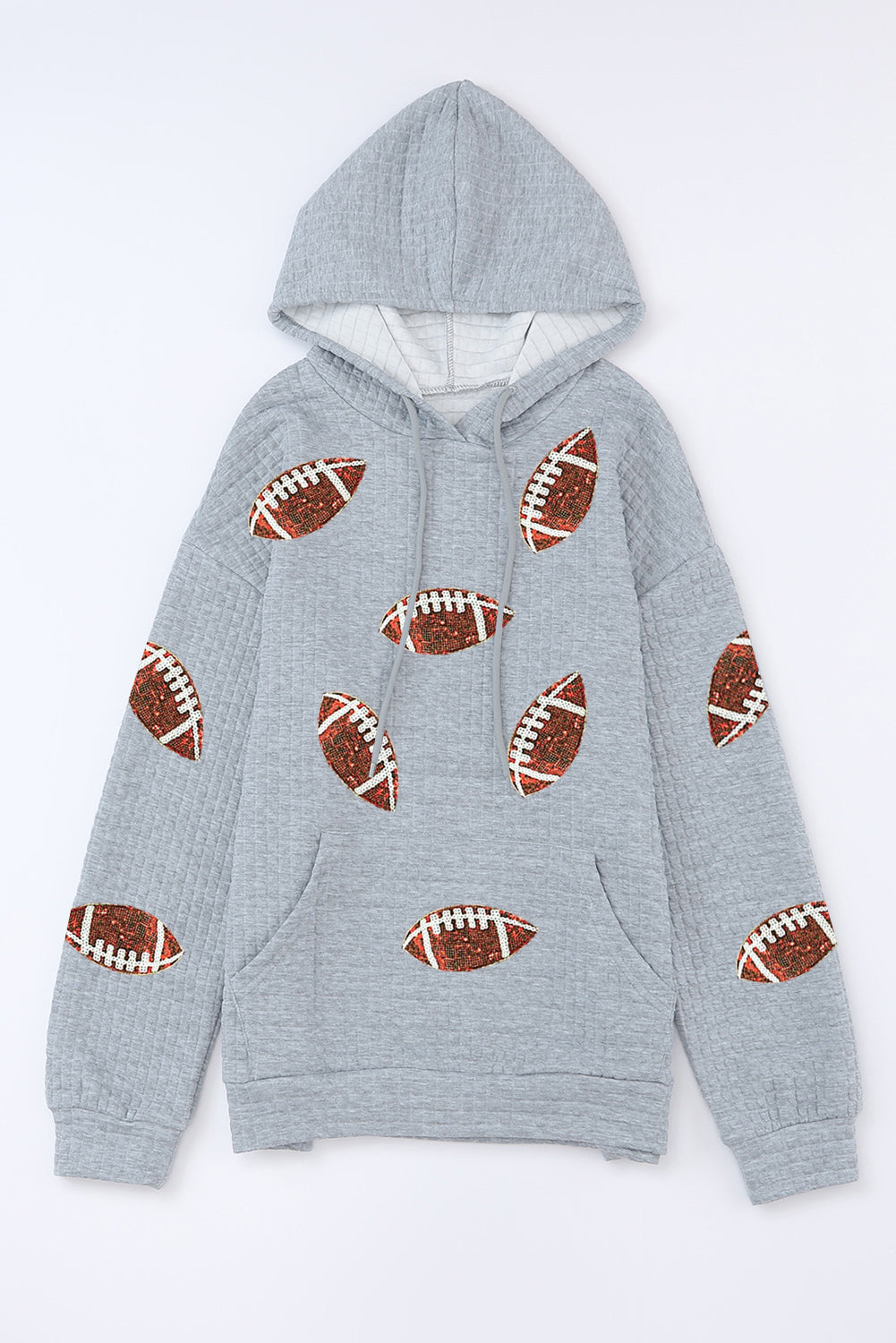 Drawstring Football Long Sleeve Hoodie Trandify Deal