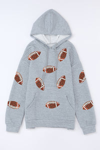 Drawstring Football Long Sleeve Hoodie Trandify Deal