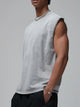 grey men’s athletic round neck tank top moisture‑wicking gym shirt