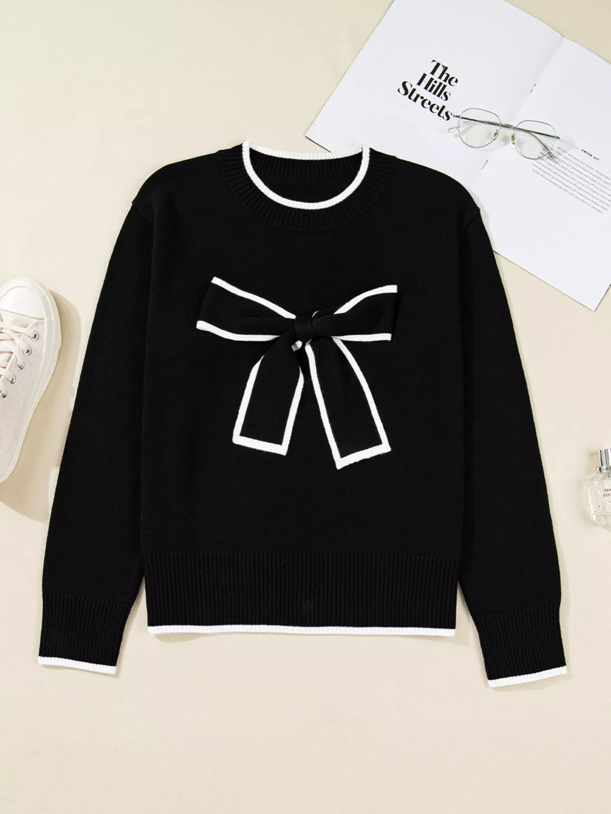 Holiday Bow Sweater | Women's Cropped Christmas Top
