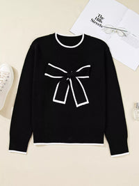 Holiday Bow Sweater | Women's Cropped Christmas Top