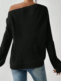 Honey Single Shoulder Long Sleeve Sweater Trandify Deal