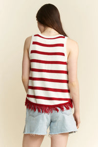 American Flag Fringe Tank Top for Women | Patriotic