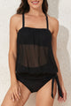 Square Neck Spaghetti Strap Tankini Set Trandify deal