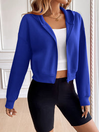 Ivy Lane Zip Up Dropped Shoulder Hooded Jacket Trandify Deal