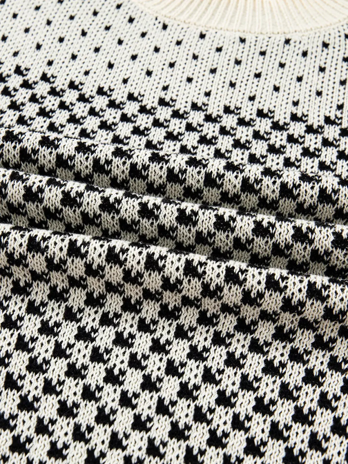 Women's contrast color lantern sleeve sweater